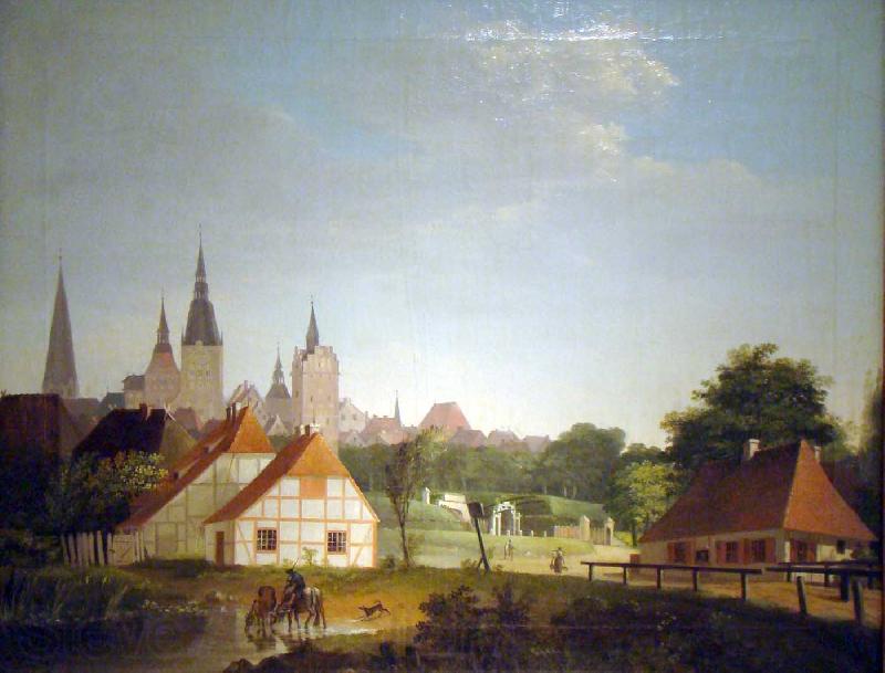 Georg Friedrich Kersting Ansicht von Rostock von Westen